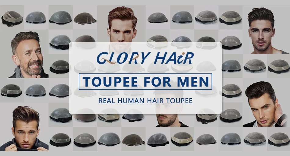 0.12-0.14mm Injected Thin Skin 130%Density Man Hair Prosthesis Human Hair Male Toupee Wig Adult Capillary Prosthesis Hair System