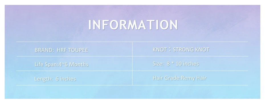 0.08mm Thickness PU Poly Base Double Knotted Toupee Human Hair Durable Time Long Lifespan Men's Capillary Prothesis