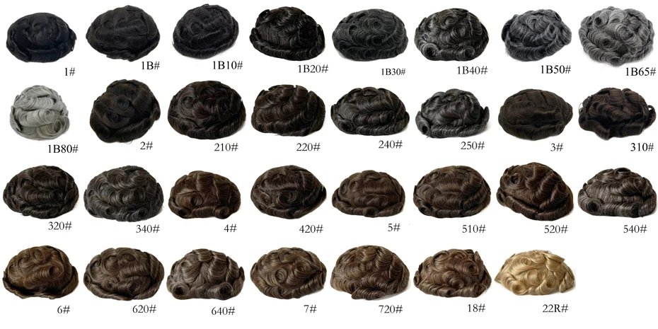 0.08mm Thickness PU Poly Base Double Knotted Toupee Human Hair Durable Time Long Lifespan Men's Capillary Prothesis