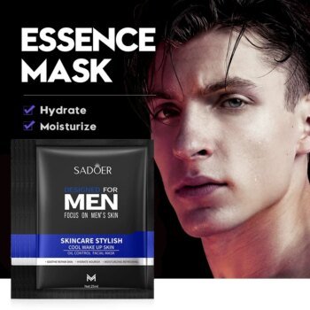 5/10pcs SADOER Men's Face Mask Facial Moisturizing Oil Control Anti-aging Hydrating Facial Masks Face Sheet Mask Skin Care