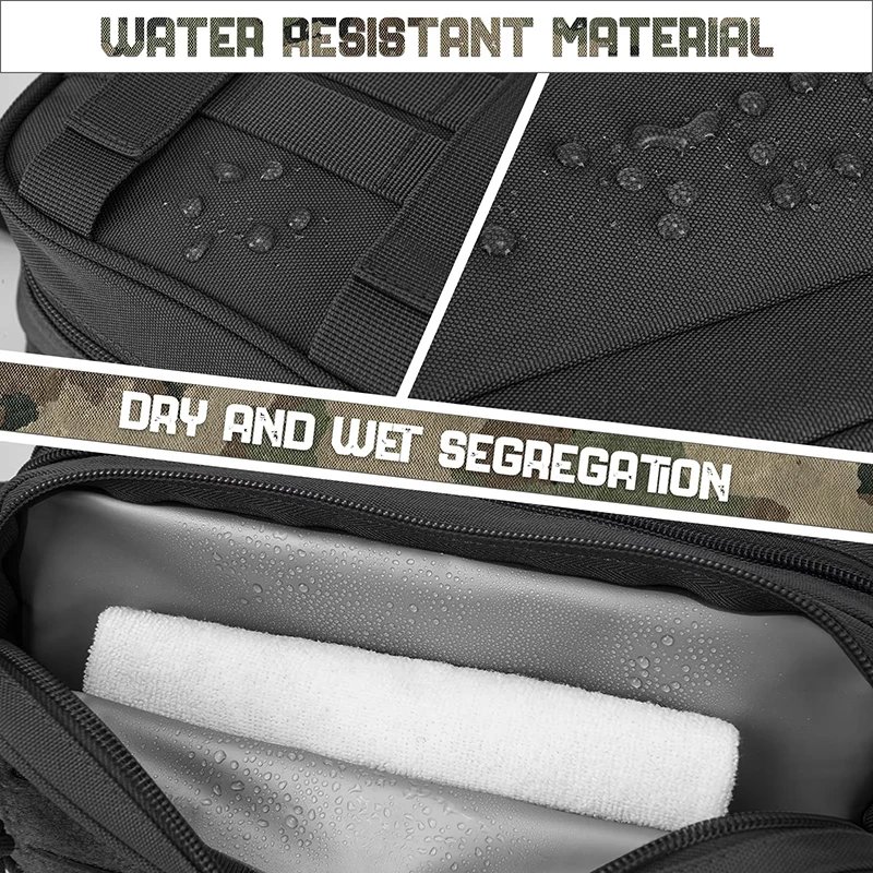 LHI Tactical Toiletry Bag For Men Hygiene Bag Waterproof Compartment Travel Tool Molle Small Dopp Kit