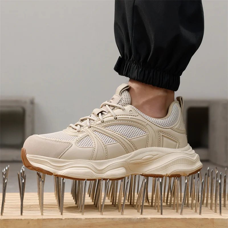 Summer Breathable Shock Absorption Work Protection Function Shoes Steel Toe Anti Smashing Anti Piercing Construction Boots