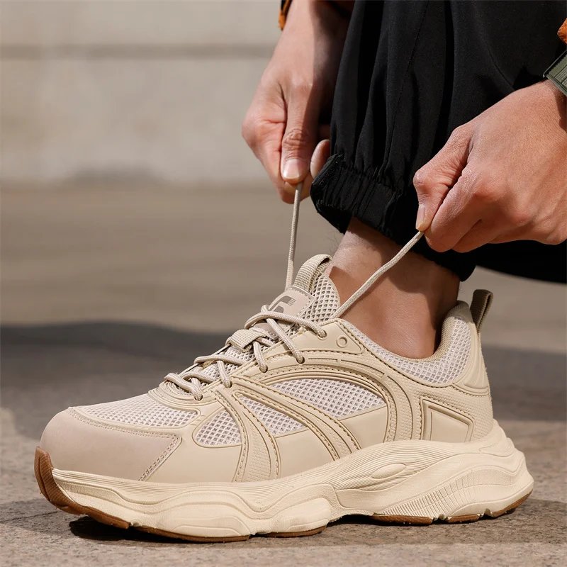 Summer Breathable Shock Absorption Work Protection Function Shoes Steel Toe Anti Smashing Anti Piercing Construction Boots