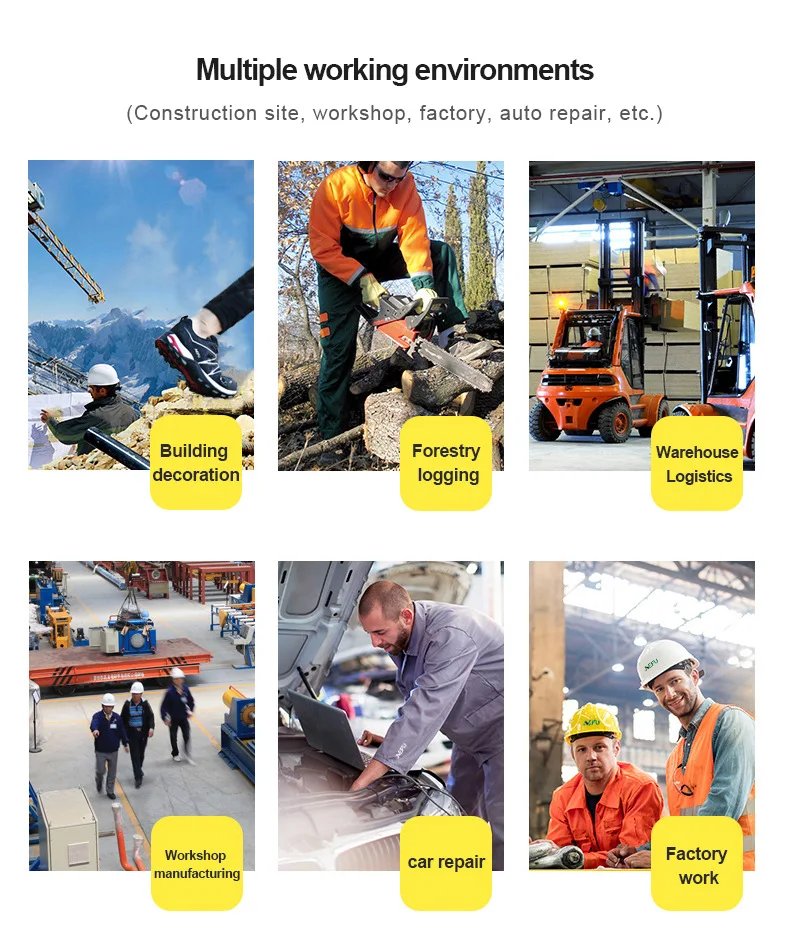 Summer Breathable Shock Absorption Work Protection Function Shoes Steel Toe Anti Smashing Anti Piercing Construction Boots