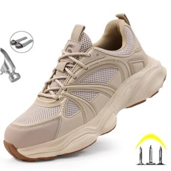 Summer Breathable Shock Absorption Work Protection Function Shoes Steel Toe Anti Smashing Anti Piercing Construction Boots