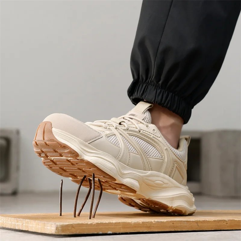 Summer Breathable Shock Absorption Work Protection Function Shoes Steel Toe Anti Smashing Anti Piercing Construction Boots