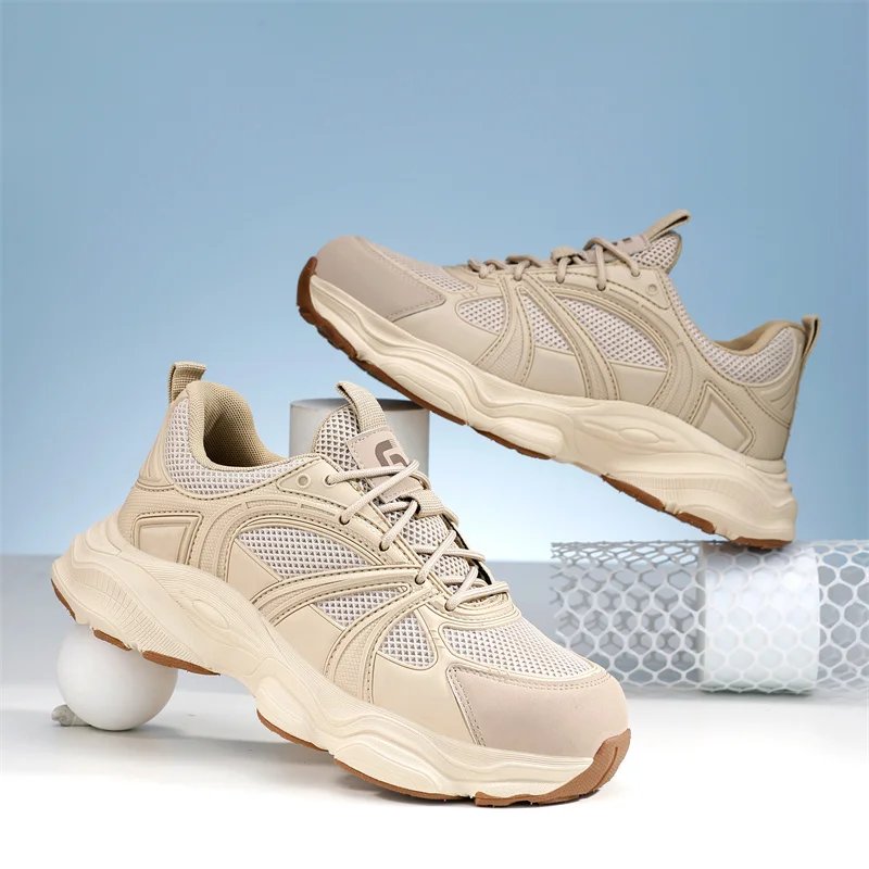 Summer Breathable Shock Absorption Work Protection Function Shoes Steel Toe Anti Smashing Anti Piercing Construction Boots