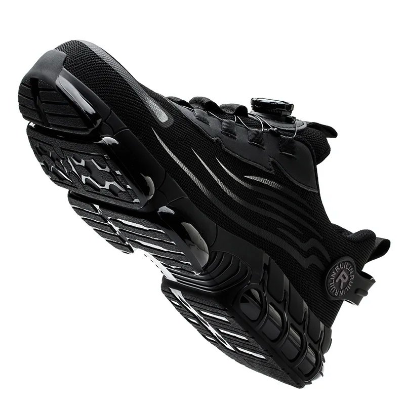 Men's Safety Shoes Protection And Elastic Safety Boots Fashionable Casual Shoes Breathable Odor Protection Men's Work Shoes