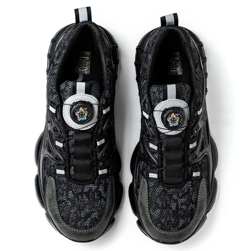 Men's Safety Shoes Protection And Elastic Safety Boots Fashionable Casual Shoes Breathable Odor Protection Men's Work Shoes