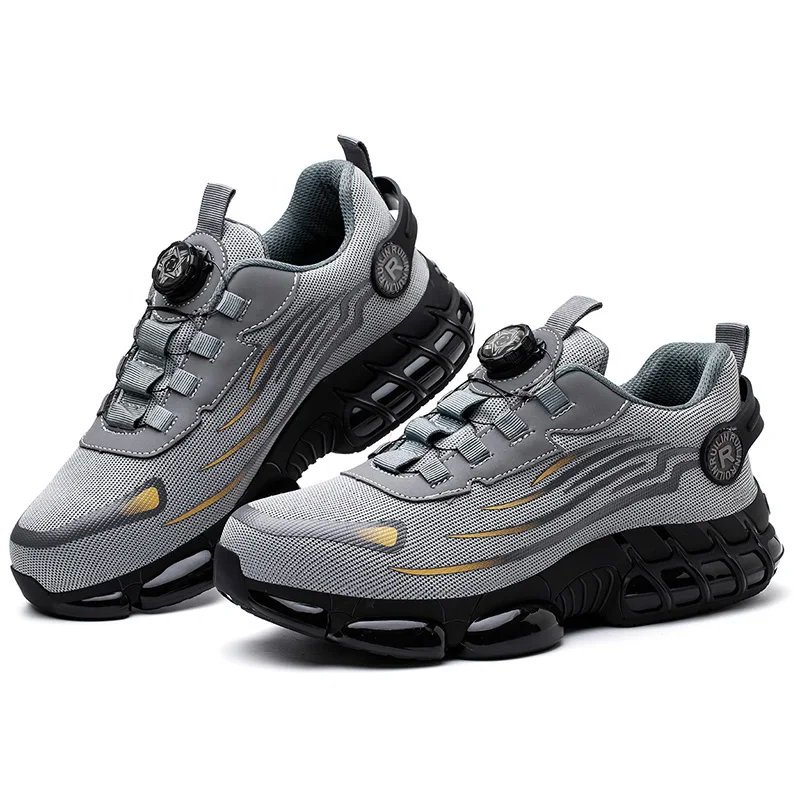 Men's Safety Shoes Protection And Elastic Safety Boots Fashionable Casual Shoes Breathable Odor Protection Men's Work Shoes
