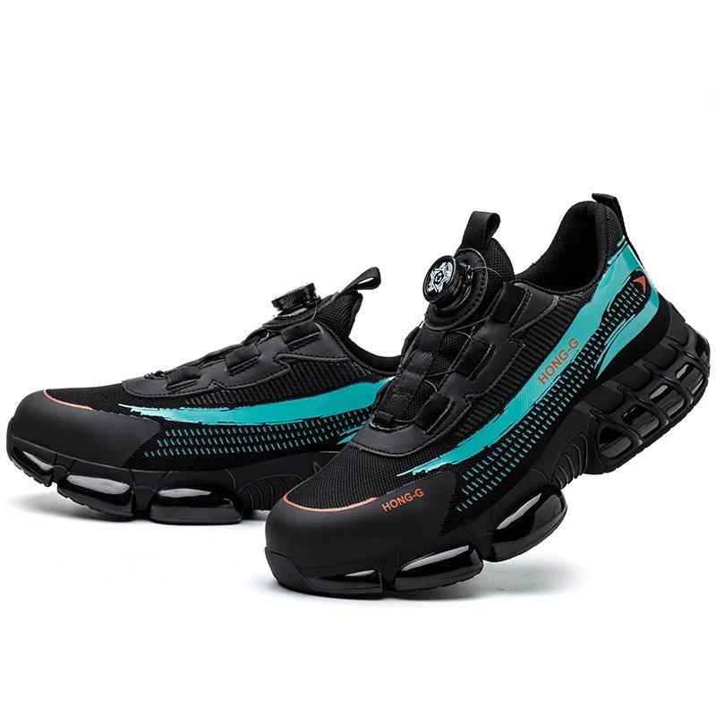 Men's Safety Shoes Protection And Elastic Safety Boots Fashionable Casual Shoes Breathable Odor Protection Men's Work Shoes
