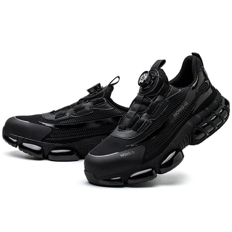 Men's Safety Shoes Protection And Elastic Safety Boots Fashionable Casual Shoes Breathable Odor Protection Men's Work Shoes