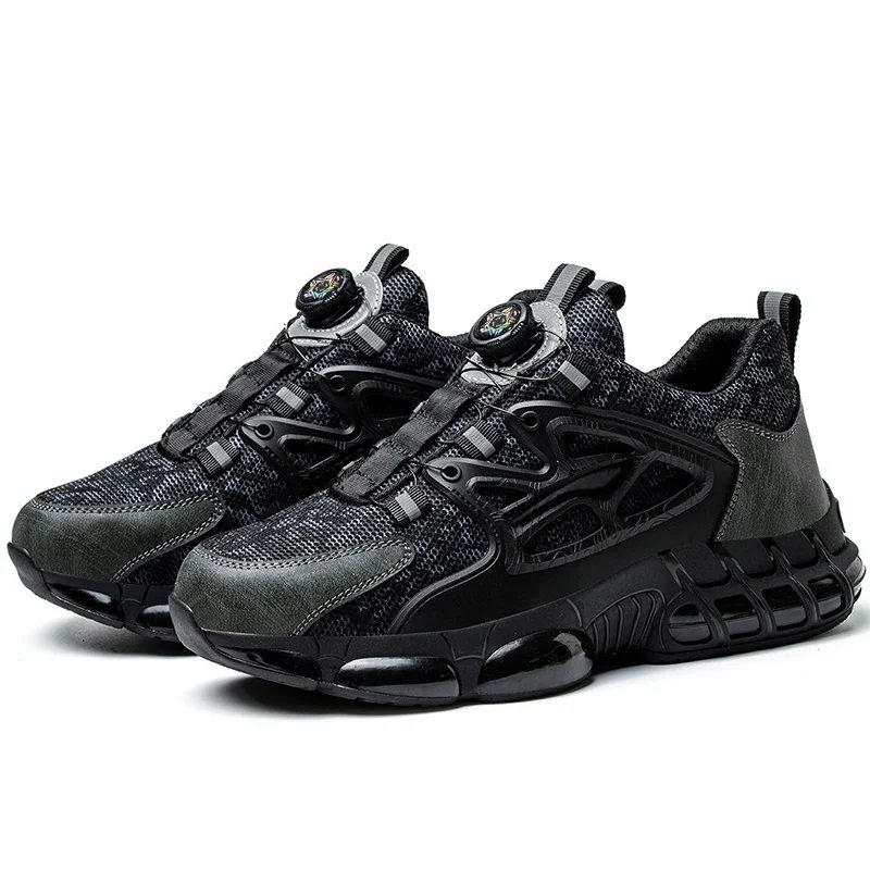 Men's Safety Shoes Protection And Elastic Safety Boots Fashionable Casual Shoes Breathable Odor Protection Men's Work Shoes