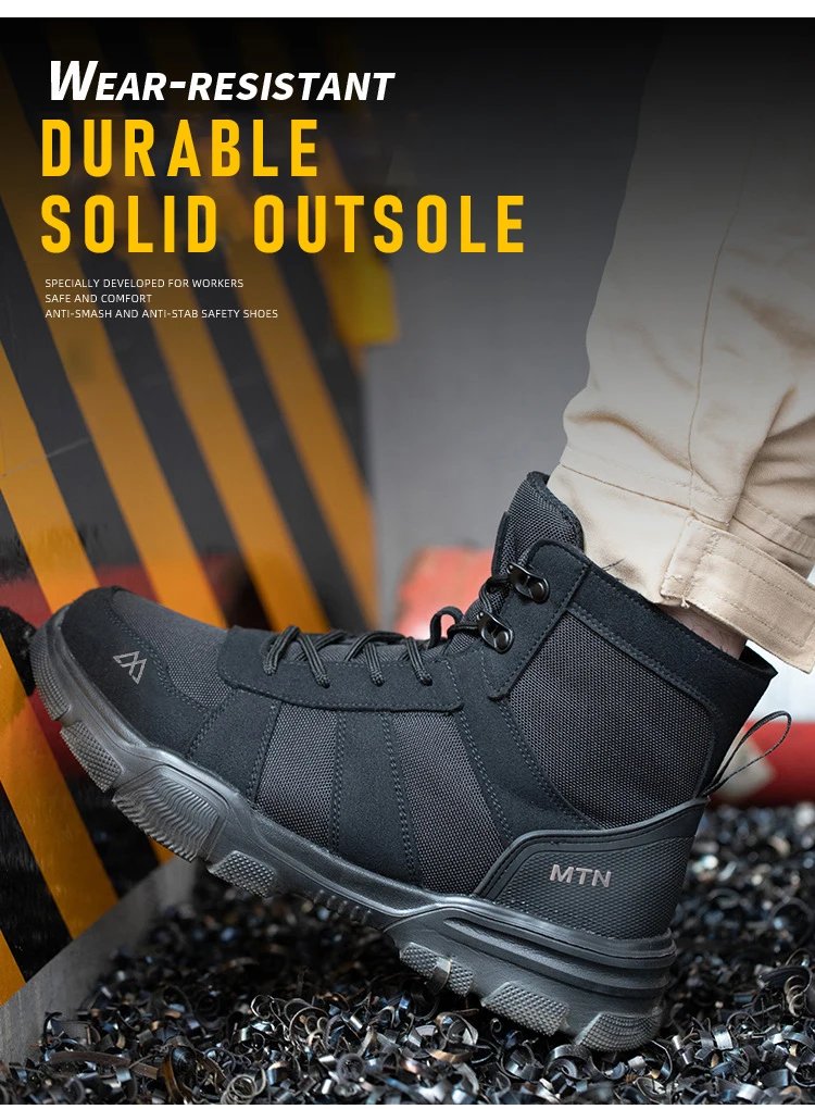 Light Breathable Protection Safety Shoes Men Steel Toe Cap Anti smash Work Shoes Anti-puncture Indestructible Man Safety Boots