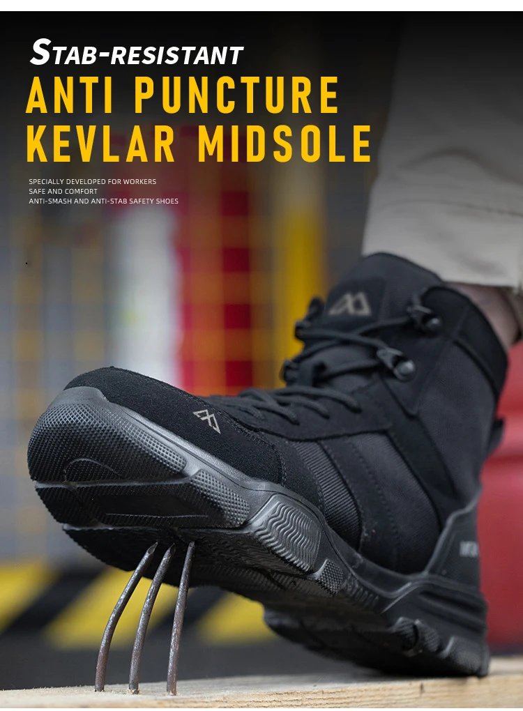 Light Breathable Protection Safety Shoes Men Steel Toe Cap Anti smash Work Shoes Anti-puncture Indestructible Man Safety Boots