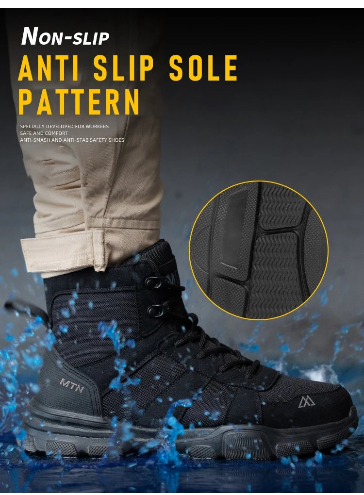 Light Breathable Protection Safety Shoes Men Steel Toe Cap Anti smash Work Shoes Anti-puncture Indestructible Man Safety Boots
