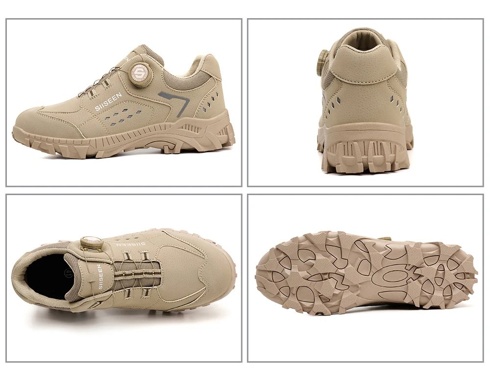 Steel Toe Safety Shoes for Men - Puncture Proof, Slip Resistant & Durable Work Boots for Construction, Outdoor Industrial Use