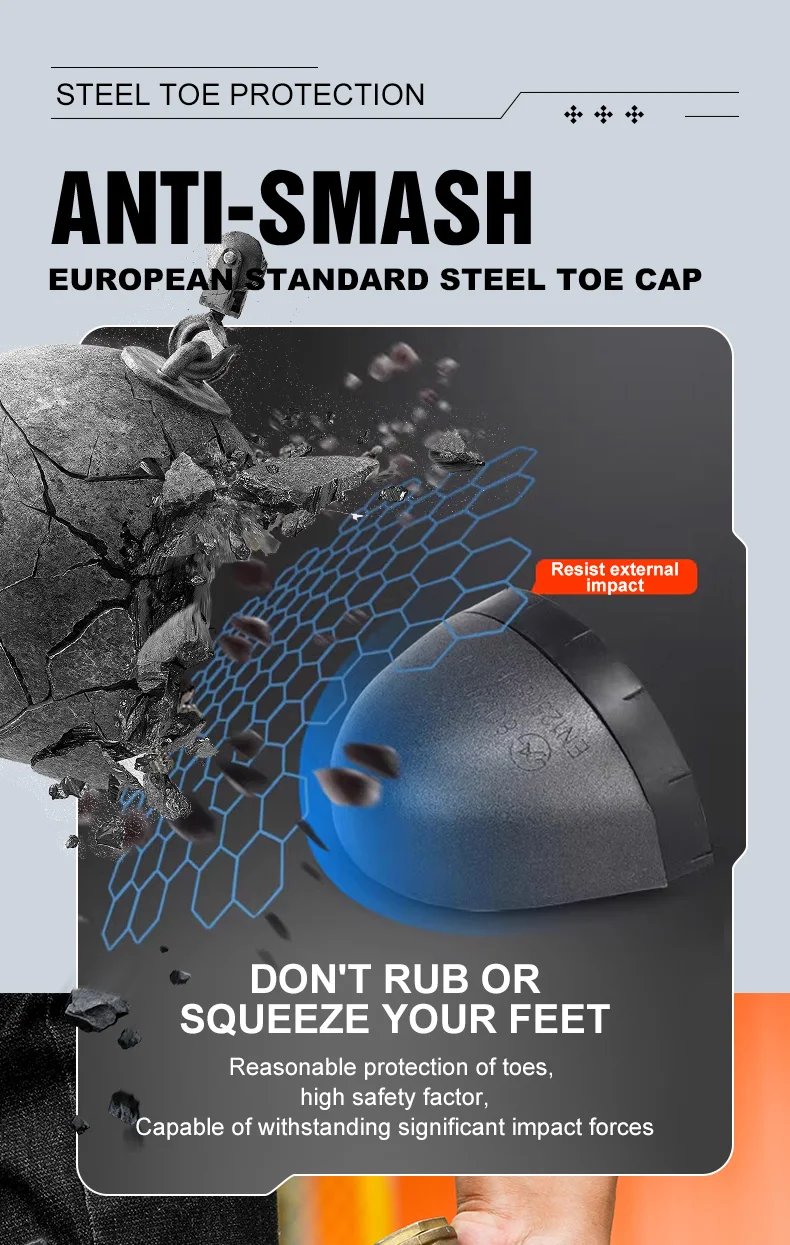 Waterproof Safety Boots Men Indestructible Steel Toe Work Boots Anti-smash Stab-resistant Safety Shoes Biker Botas Para Hombre