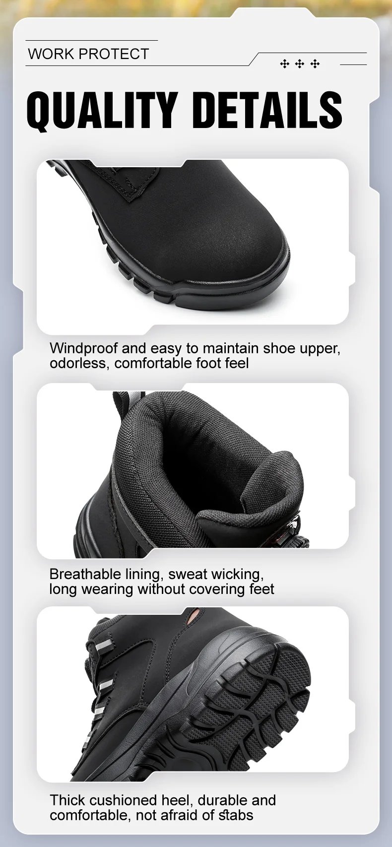 Waterproof Safety Boots Men Indestructible Steel Toe Work Boots Anti-smash Stab-resistant Safety Shoes Biker Botas Para Hombre