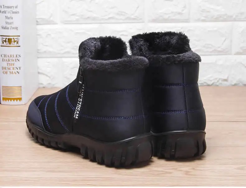 Winter shoes Men's sneakers Warm Cotton Zipper Snow Ankle Boots, Autumncasual shoes  Waterproof Snow Boots free shiping shoe