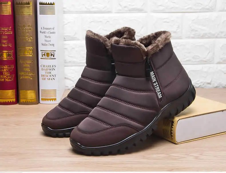 Winter shoes Men's sneakers Warm Cotton Zipper Snow Ankle Boots, Autumncasual shoes  Waterproof Snow Boots free shiping shoe