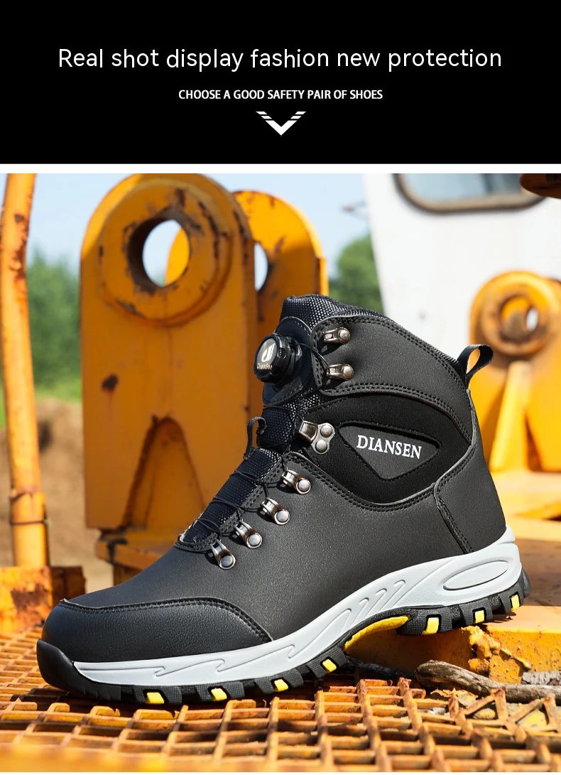 Rotating Button Safety Shoes Men Work Sneakers Indestructible Shoes Puncture-Proof Protective Shoes Work Boots Tactical Boots