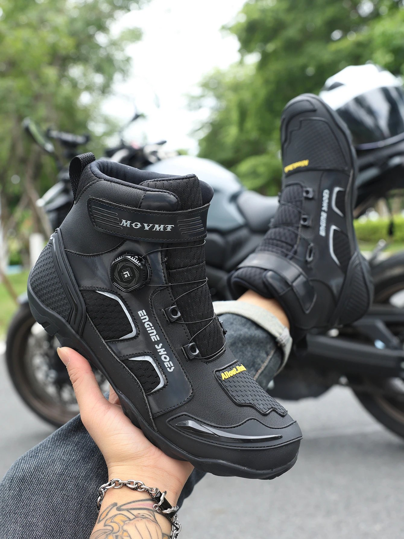 New Motorcycle Boots Men Leather Motos Breathable Anti Slip Wear-resistant Riders Boots Motorbike Racing Ankle Length Shoes