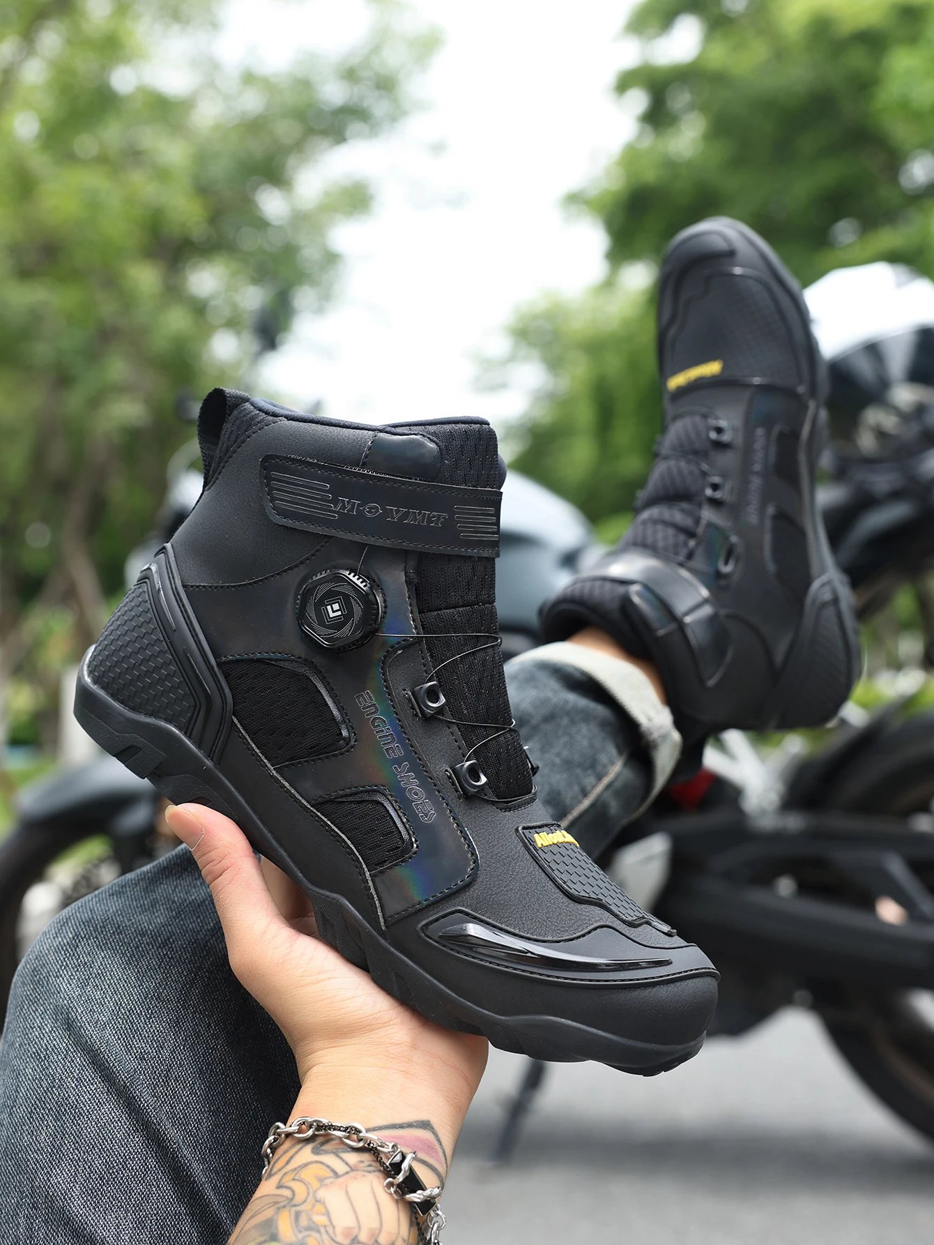 New Motorcycle Boots Men Leather Motos Breathable Anti Slip Wear-resistant Riders Boots Motorbike Racing Ankle Length Shoes