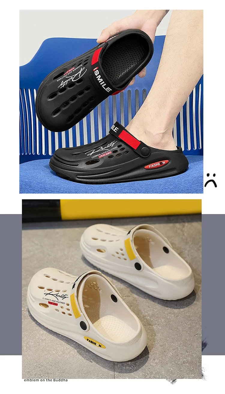Summer Clogs Sandals 47 Men Clogs EVA Slippers Soft Sole Breathable Beach Slippers Men Home Slippers Outdoor Antiskid Slippers