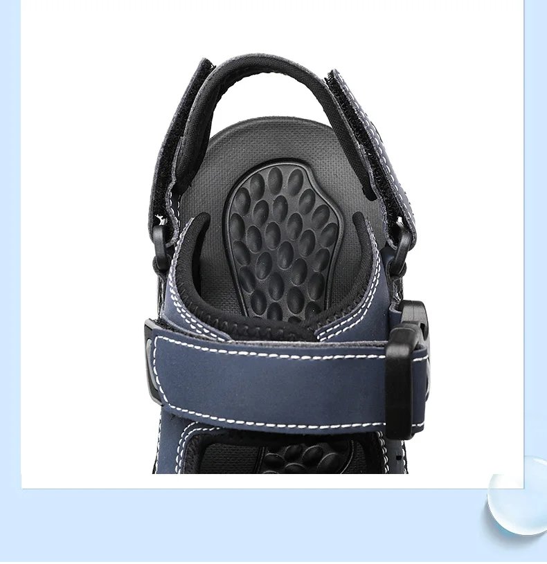 Summer Men Sandals PU Leather Lightweight Open Toe Flat Mens Casual Shoes Outdoor Walking Sandals for Men Beach Shoes Size 39-46