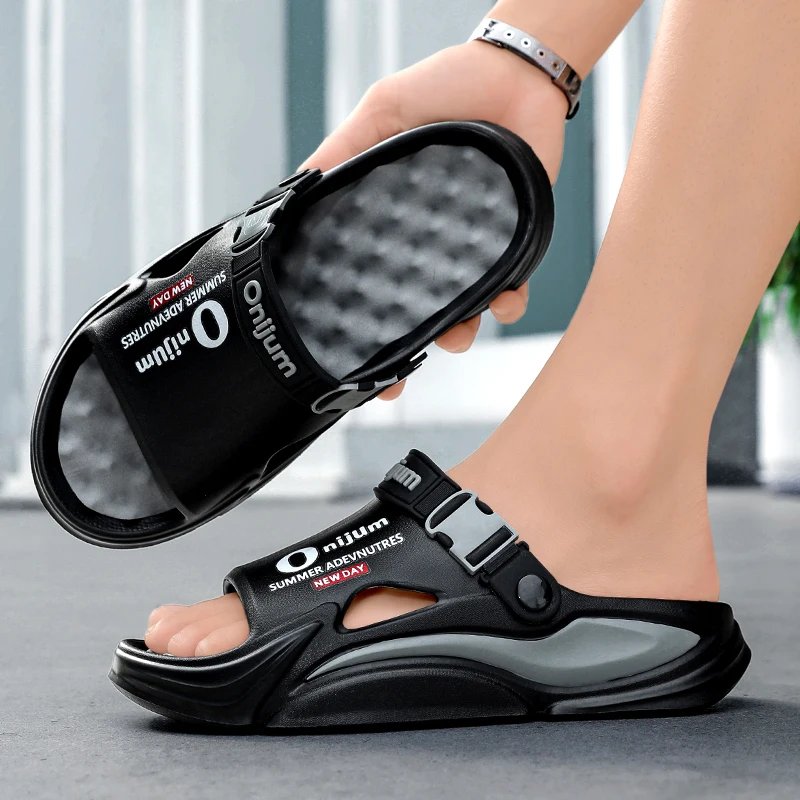 Summer Men's Massage Slippers Outdoor Sandals Beach Comfortable Indoor Slides Water Clogs Casual Shoes Men Women Home Slippers
