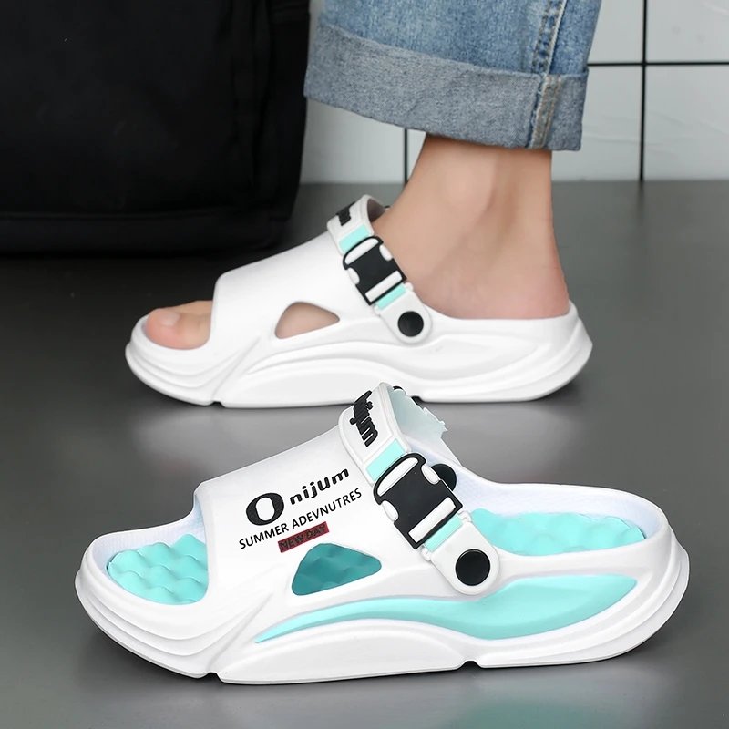 Summer Men's Massage Slippers Outdoor Sandals Beach Comfortable Indoor Slides Water Clogs Casual Shoes Men Women Home Slippers