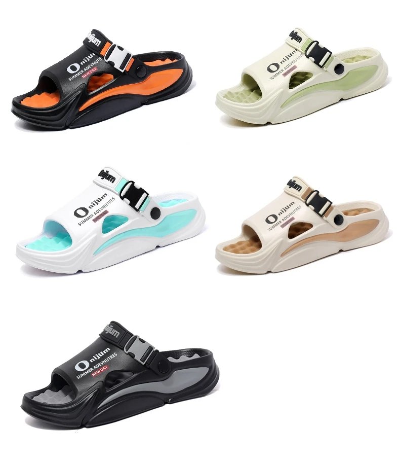 Summer Men's Massage Slippers Outdoor Sandals Beach Comfortable Indoor Slides Water Clogs Casual Shoes Men Women Home Slippers