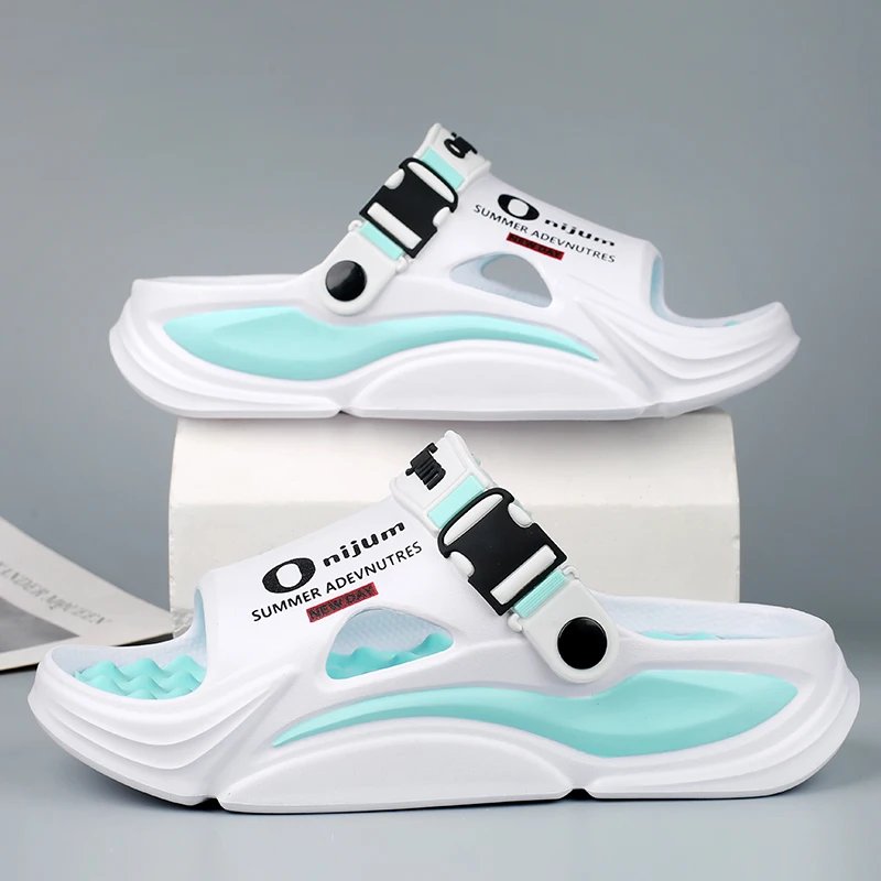 Summer Men's Massage Slippers Outdoor Sandals Beach Comfortable Indoor Slides Water Clogs Casual Shoes Men Women Home Slippers