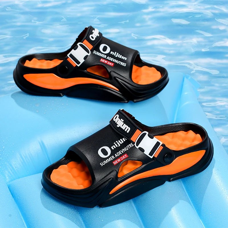 Summer Men's Massage Slippers Outdoor Sandals Beach Comfortable Indoor Slides Water Clogs Casual Shoes Men Women Home Slippers