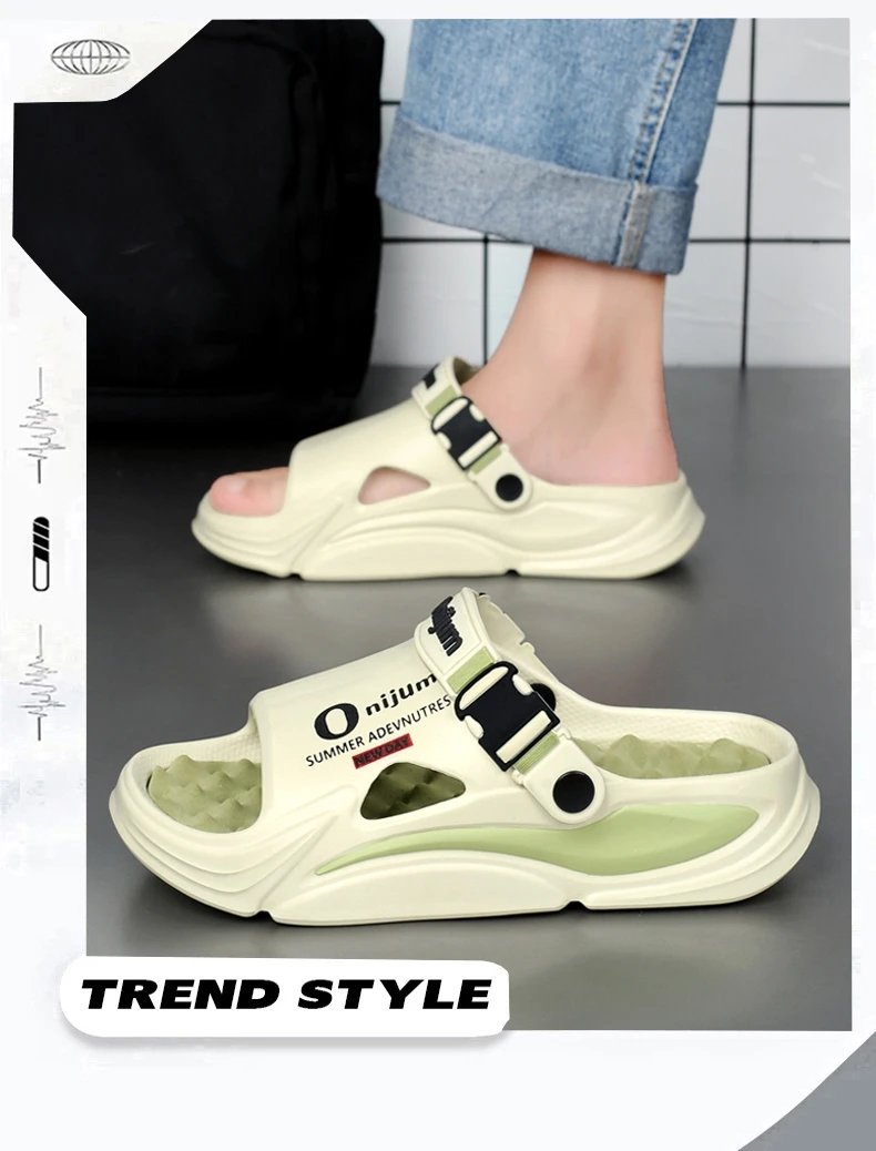 Summer Men's Massage Slippers Outdoor Sandals Beach Comfortable Indoor Slides Water Clogs Casual Shoes Men Women Home Slippers