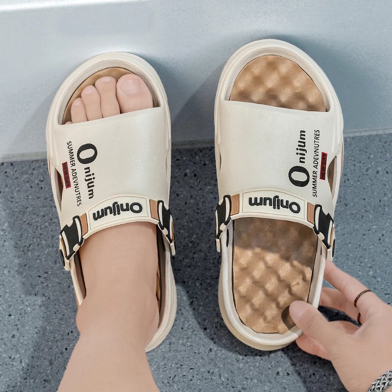 Summer Men's Massage Slippers Outdoor Sandals Beach Comfortable Indoor Slides Water Clogs Casual Shoes Men Women Home Slippers