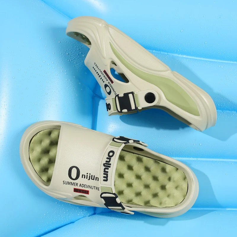 Summer Men's Massage Slippers Outdoor Sandals Beach Comfortable Indoor Slides Water Clogs Casual Shoes Men Women Home Slippers