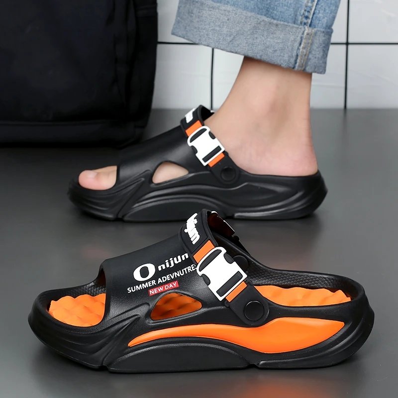 Summer Men's Massage Slippers Outdoor Sandals Beach Comfortable Indoor Slides Water Clogs Casual Shoes Men Women Home Slippers