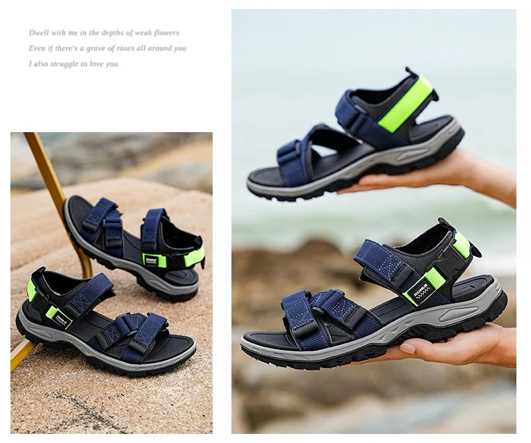 Summer Men's Sandals Trendy Casual Outdoor Sport Shoes for Holidays Beach Breathable Wear-Resistant Hiking & Walking Sandals