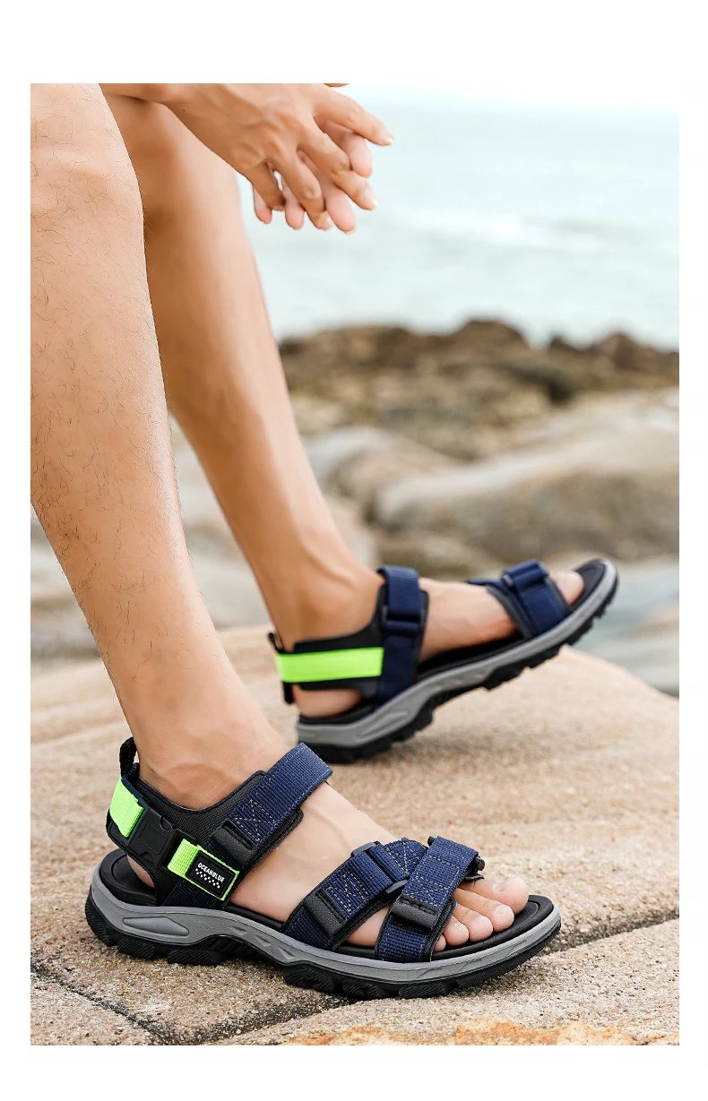 Summer Men's Sandals Trendy Casual Outdoor Sport Shoes for Holidays Beach Breathable Wear-Resistant Hiking & Walking Sandals