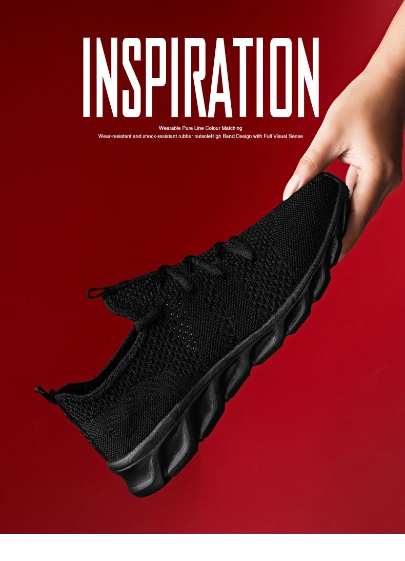 Men's casual sports shoes breathable summer light Soft sole comfort outdoor running shoes fashion student mesh plus size sneaker