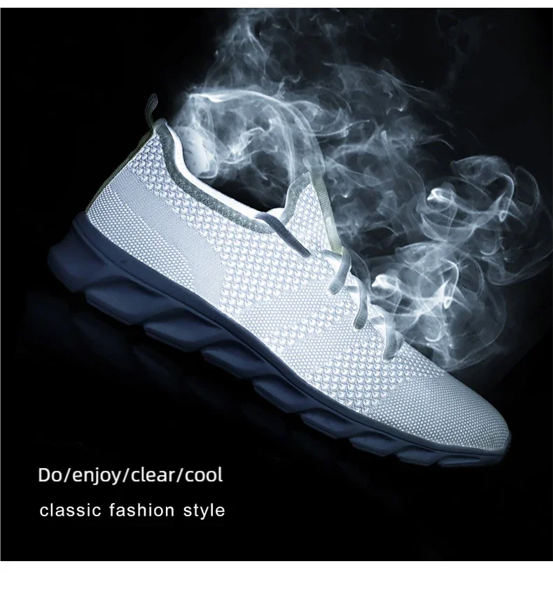 Men's casual sports shoes breathable summer light Soft sole comfort outdoor running shoes fashion student mesh plus size sneaker