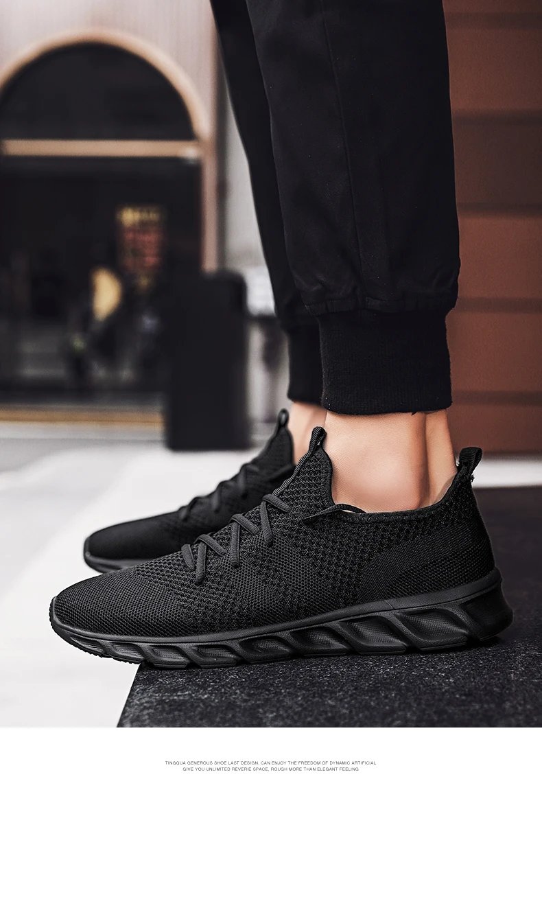 Men's casual sports shoes breathable summer light Soft sole comfort outdoor running shoes fashion student mesh plus size sneaker