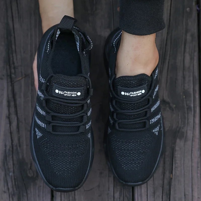 Men's Thick Soled Sports Shoes for Spring and Summer Women's Breathable and Shock-absorbing Fashionable Running Shoes Bare Foot