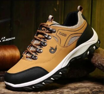 Autumn And Winter Models, Men's Waterproof Hiking Shoes, Outdoor PU Leather Sports Shoes, Wear-Resistant,  Walking, Tactical