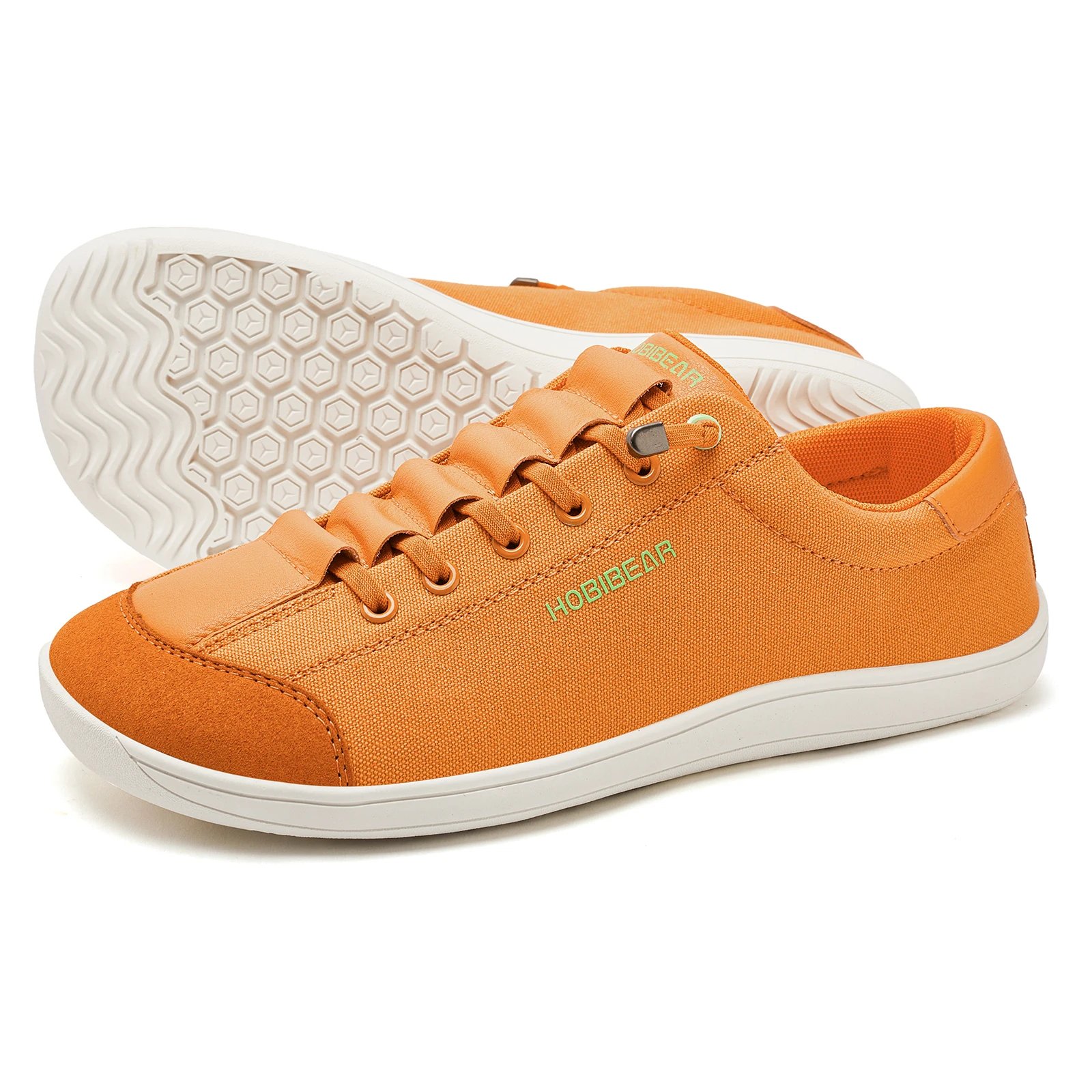 HOBIBEAR Wide Toe Barefoot Shoes for Unisex Minimalist Artificial Leather Sneakers Lightweight Adjustable Slip On Walking Shoes