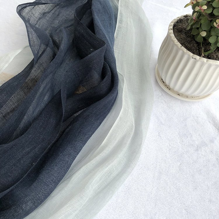 100% Linen Gradient Woman Spring Scarf Echarpe Muslim Hijab Foulard Shawls Tie Dye Scarves Women/Men Sjaal Scarfs for Ladies