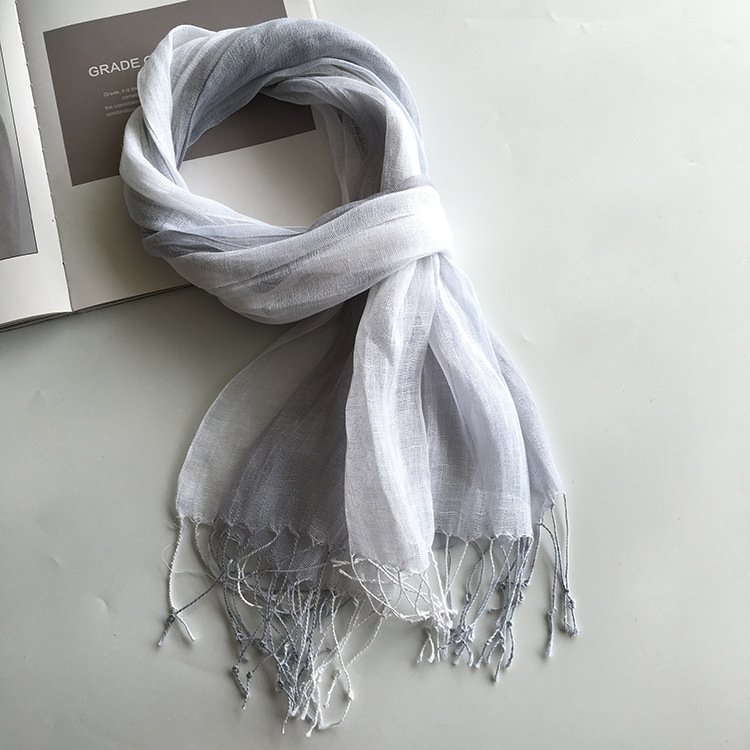 100% Linen Gradient Woman Spring Scarf Echarpe Muslim Hijab Foulard Shawls Tie Dye Scarves Women/Men Sjaal Scarfs for Ladies
