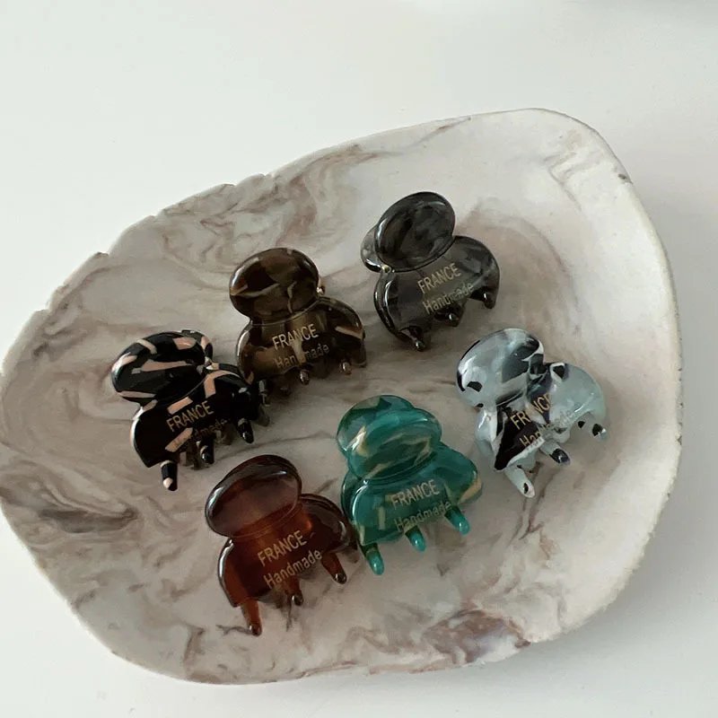 2Pcs/Set Mini 2cm Acetate Small Hair Claw Side Pins Acetate Hair Crabs for Girls Cute Hairpin Clips Women Hair Accessories